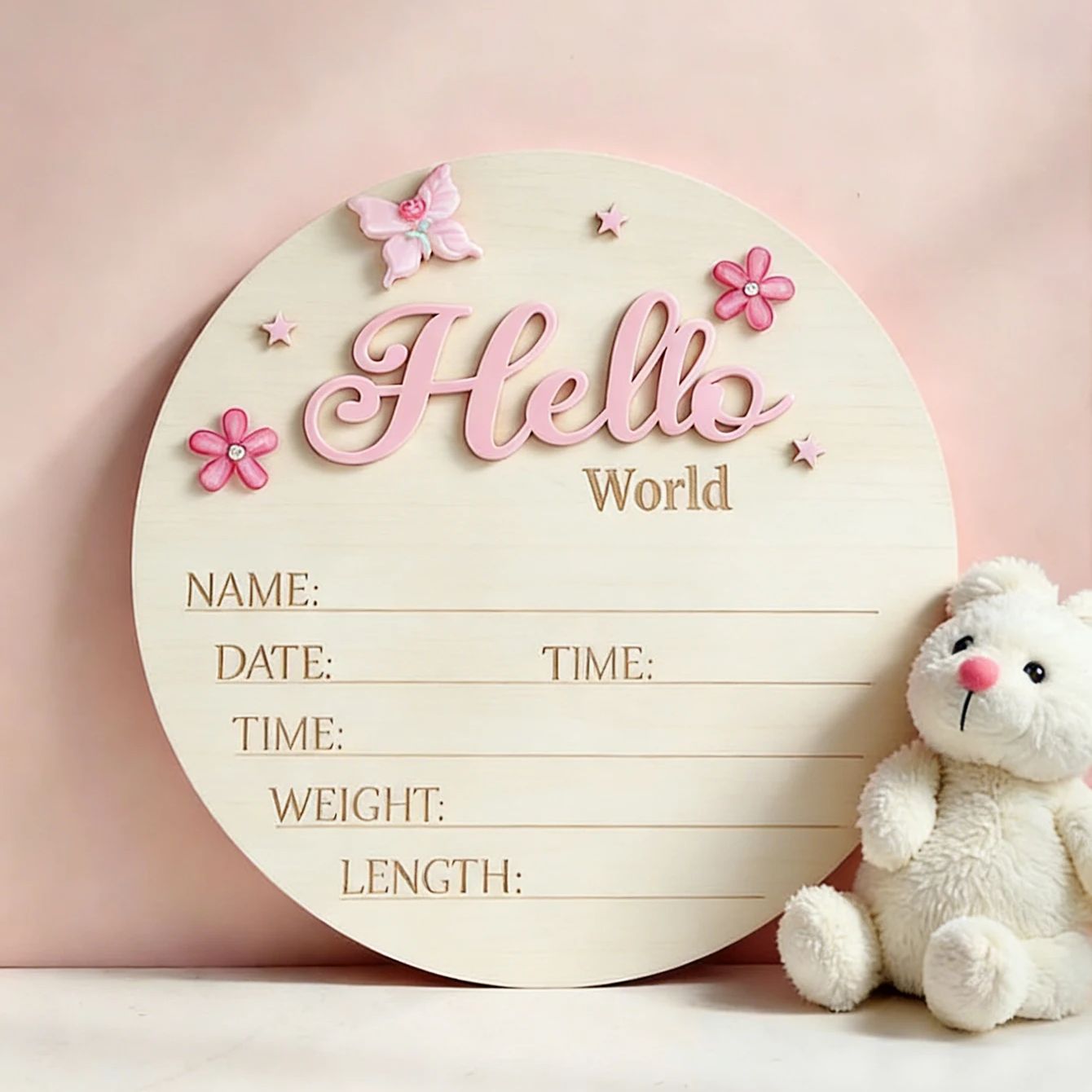 Photography History - Ylsteed розовая бабочка Hello World, знак