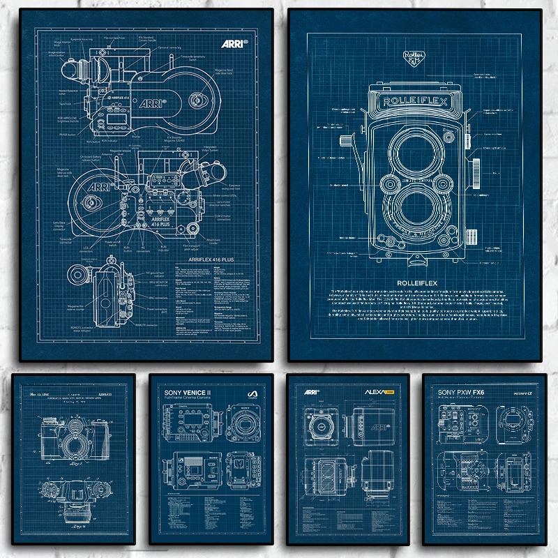 Photography Class - Винтажный постер Leica Camera Blueprint, классическая